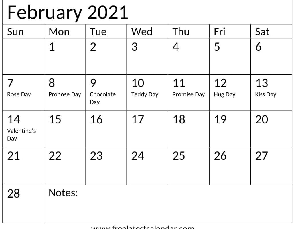 Free Printable February 2021 Calendar Free Latest Calendar Holidays Get ready to download romantic love calendar for the month of romantic happy valentines day wishes: free latest calendar holidays