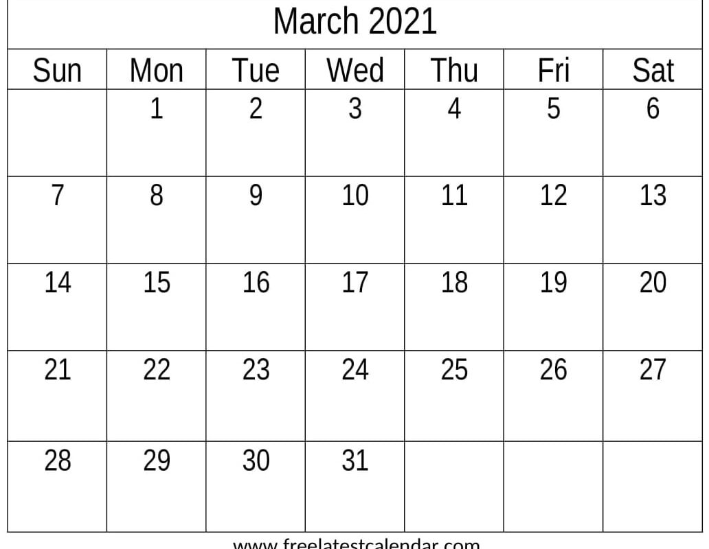 Free Printable Calendar March 2021 Template Business - Vrogue.co