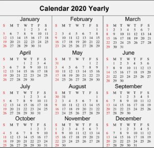 Calendar 2020 Template