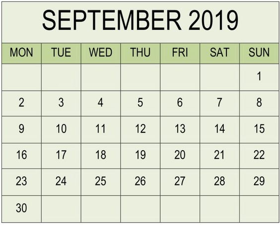 Read more about the article Calendar For September 2019 Word Template