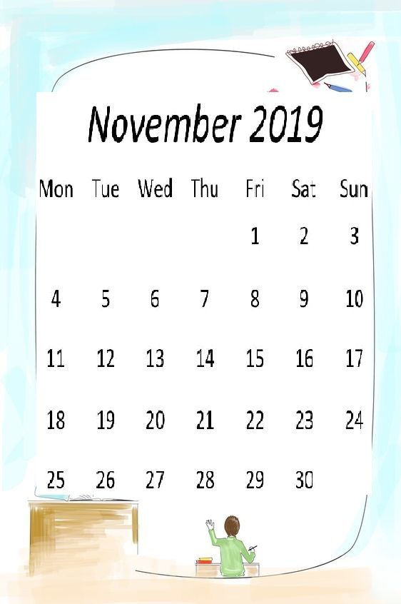 Cute November 2019 Calendar Planner