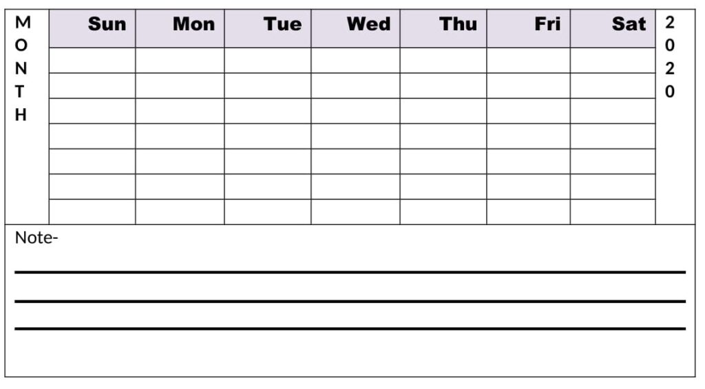 Free Printable Monthly Planner Blank Template