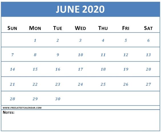 Read more about the article June 2020 Printable Calendar For Microsoft Word, Excel and PDF