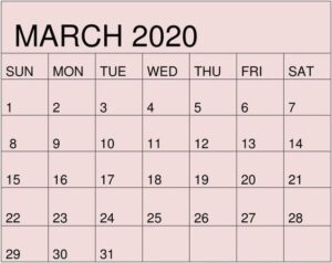 March 2020 Calendar With Holidays India