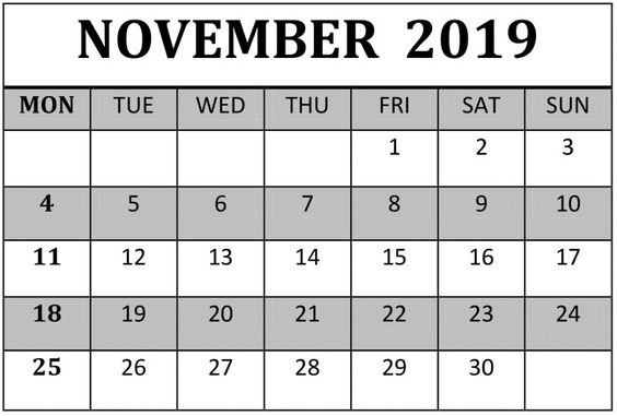 Read more about the article November 2019 Google Calendar With Holidays