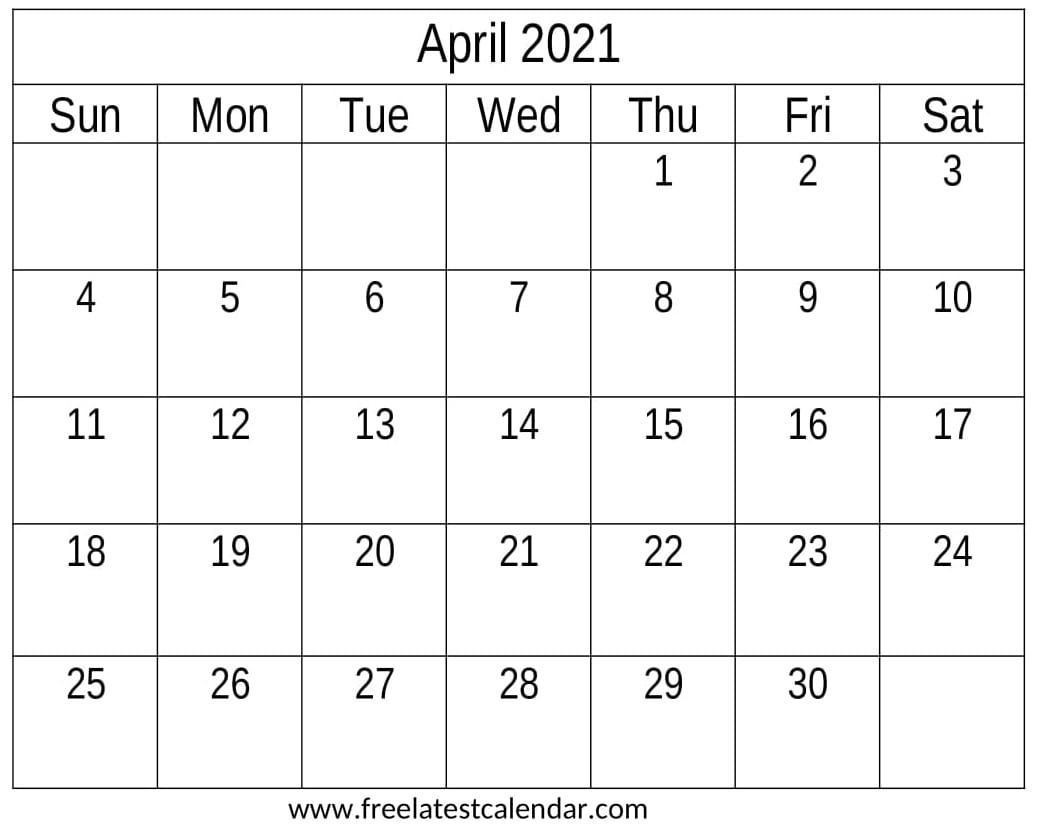 Read more about the article Free Printable April 2021 Calendar