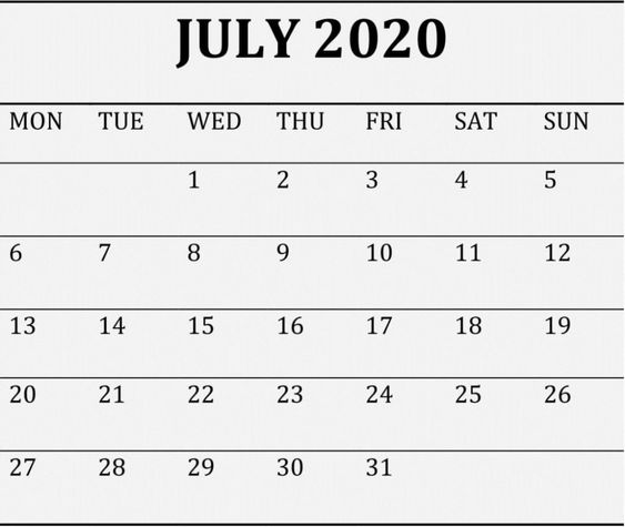 Read more about the article July 2020 Calendar With Holidays for USA, Australia, Canada, Uk