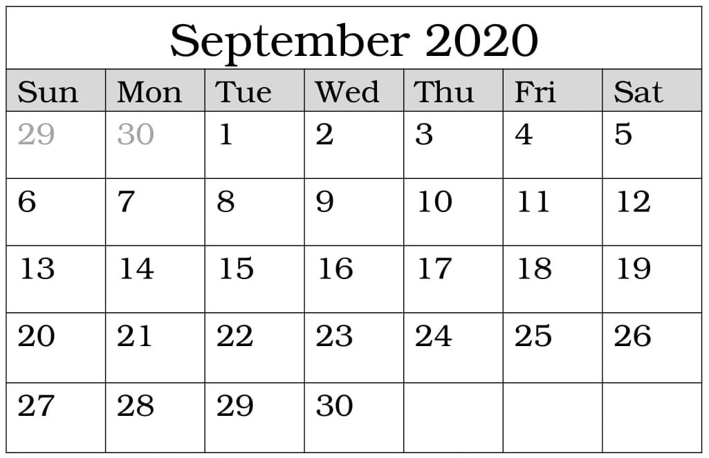 Read more about the article September 2020 Calendar With Holidays And National Days