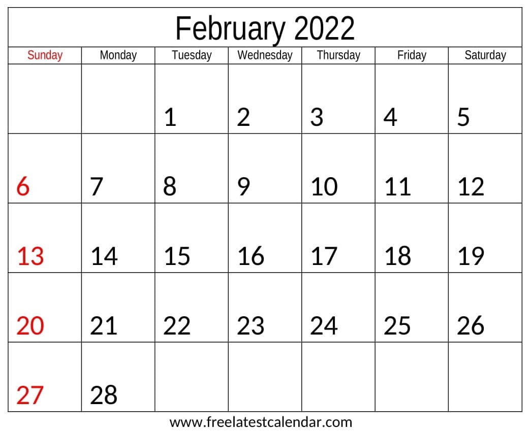 February 2022 Calendar