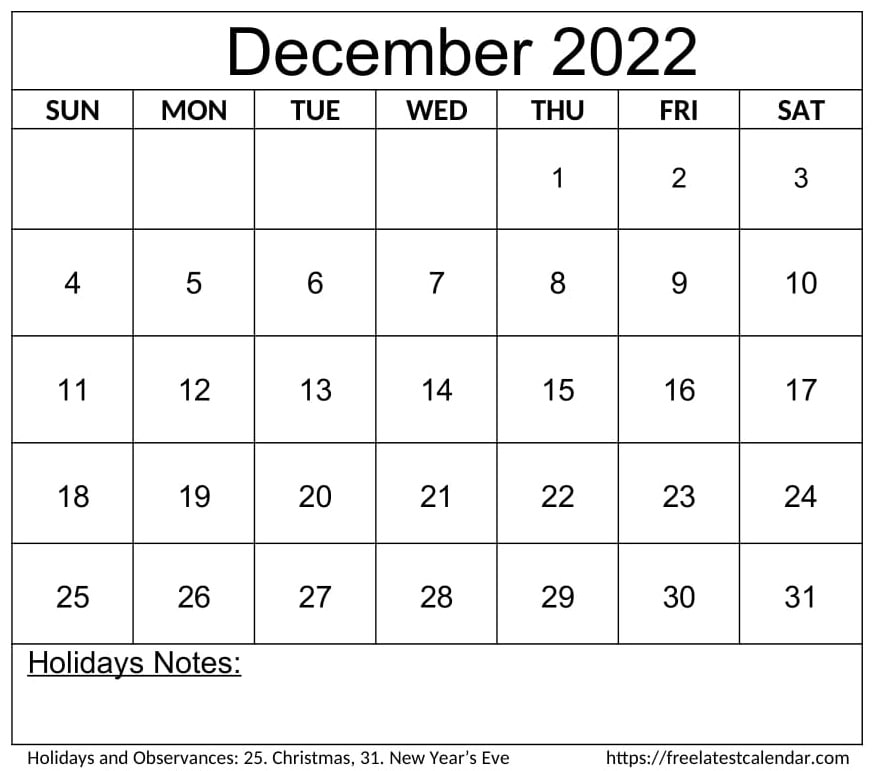 JANUARY 2022 CALENDAR FOR WORD, PDF, AND EXCEL - Free Latest Calendar